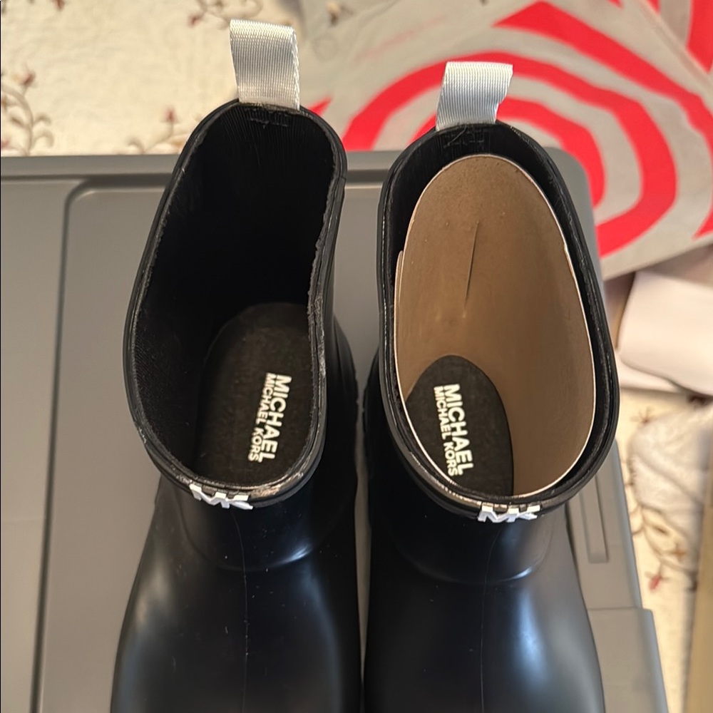 Michael Kors Black Rubber Ankle Boots - Picture 5 of 5